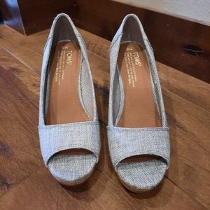 Toms Stella Peep Toe Wedge
